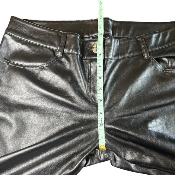 Lip‎ Service Vintage Y2K Black Pleather Goth Punk Biker Pants Womens Size 13 - Picture 8 of 11
